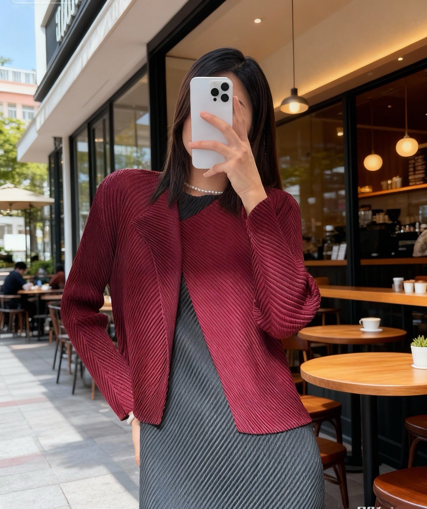 Scale Pleated Long-sleeved Versatile Casual Fashionable Suits