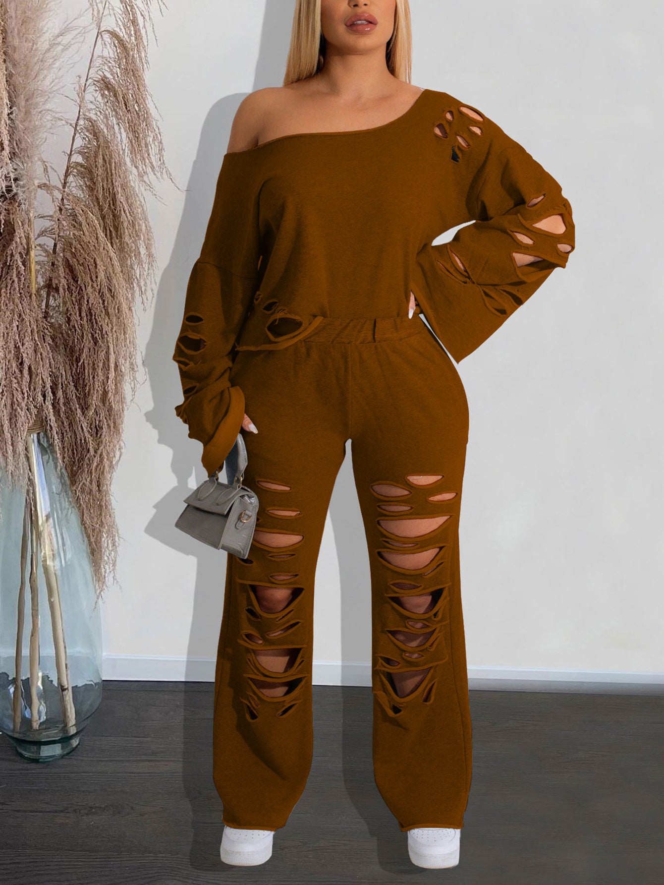 Tide Ripped Sports Two-piece Set Loose Suits