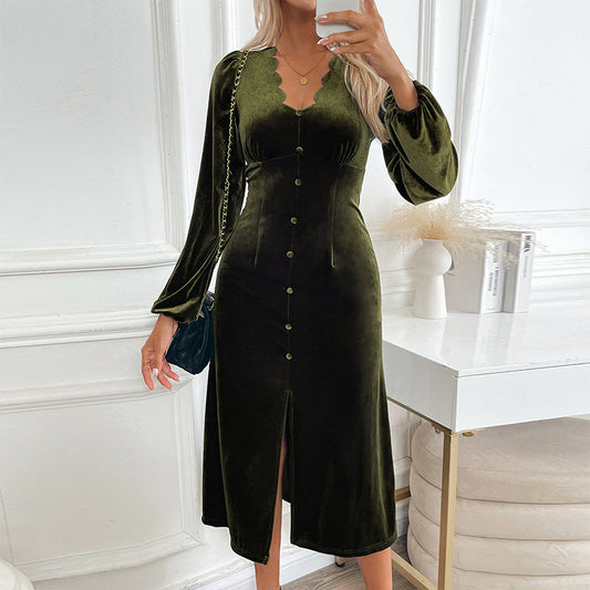 Party Elegant Style Wavy Veet Solid Dresses