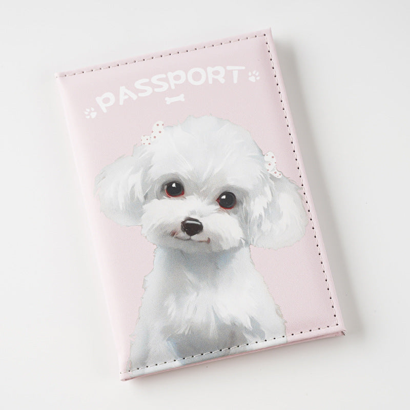 Kitten Puppy Color Printing Passport Cover Document Card Holder