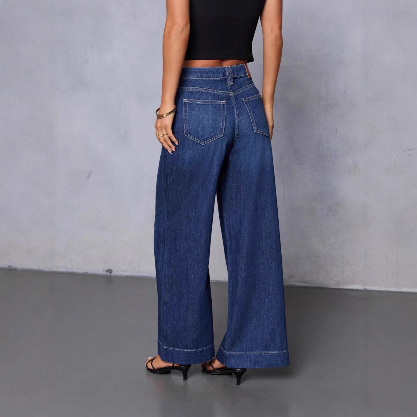 Women's Washed Temperament High Waist Long Trousers Women's Jeans