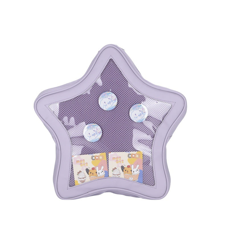 Women's Style Cartoon Trendy Design Five-pointed Star Middle School Students' Schoolbags