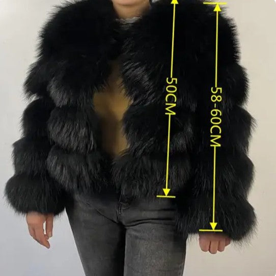 Women's Fur Imitation Raccoon Stitching Artificial Coats