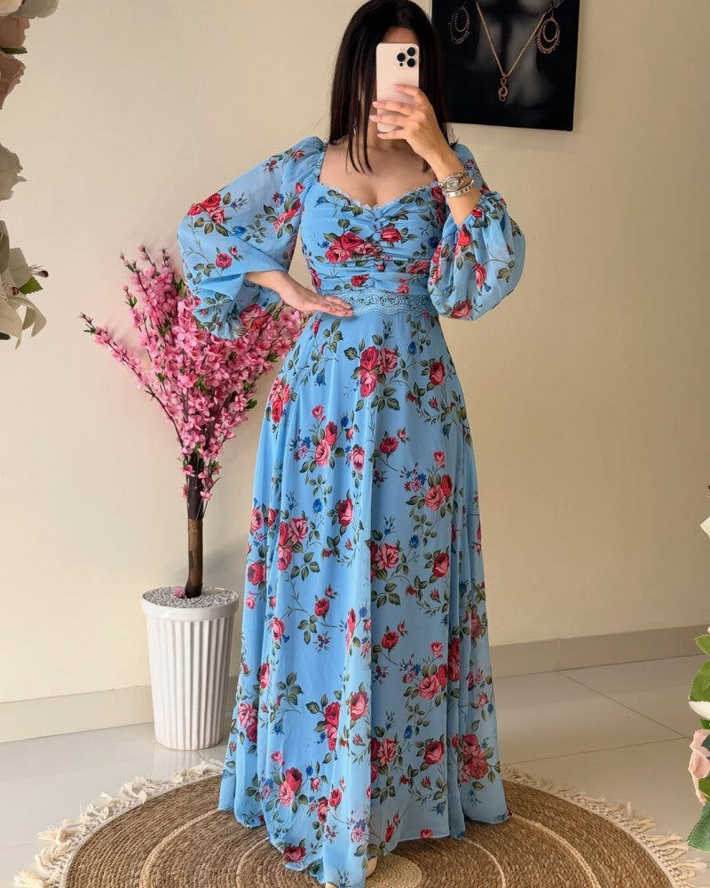 Women's Clothes Chiffon Printed Lace Dress Dresses