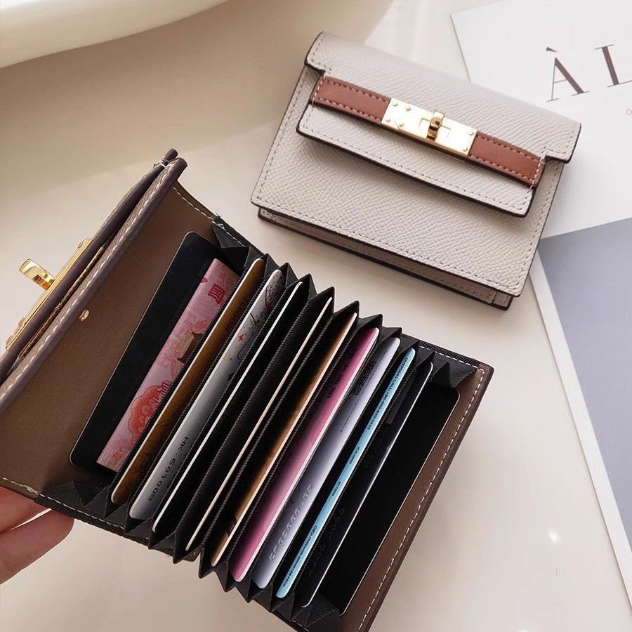 Women's Kelly Design Leather License Storage Large Capacity Card Holder