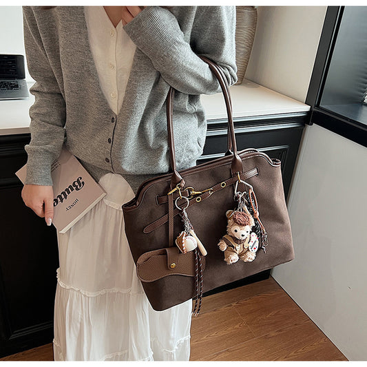 Women's Retro Frosted Leather Large Capacity Trendy Bags
