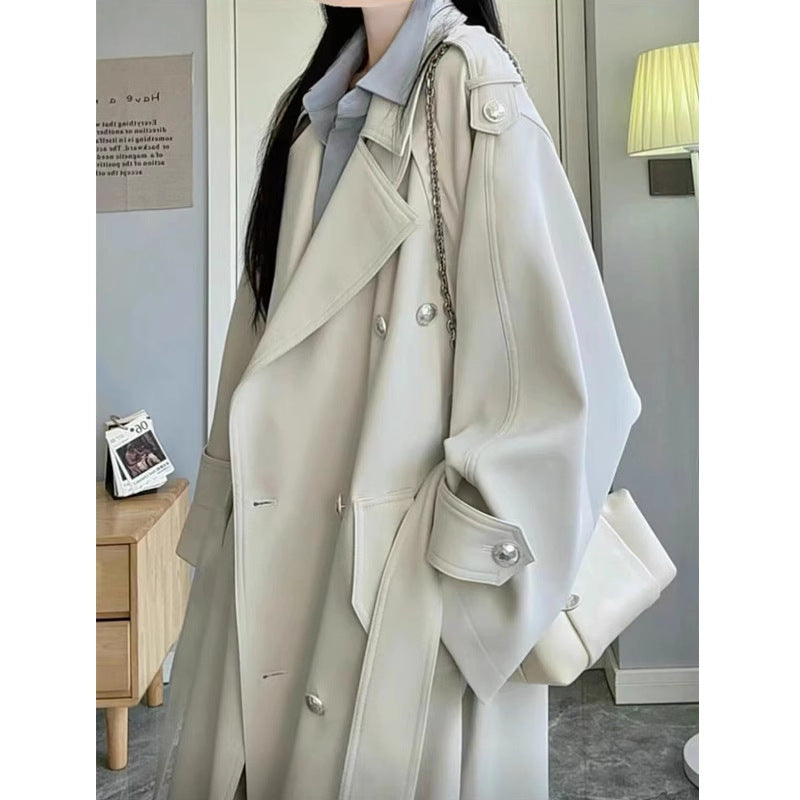 Women's Durable Large Windbreaker Korean Mid-length Coats