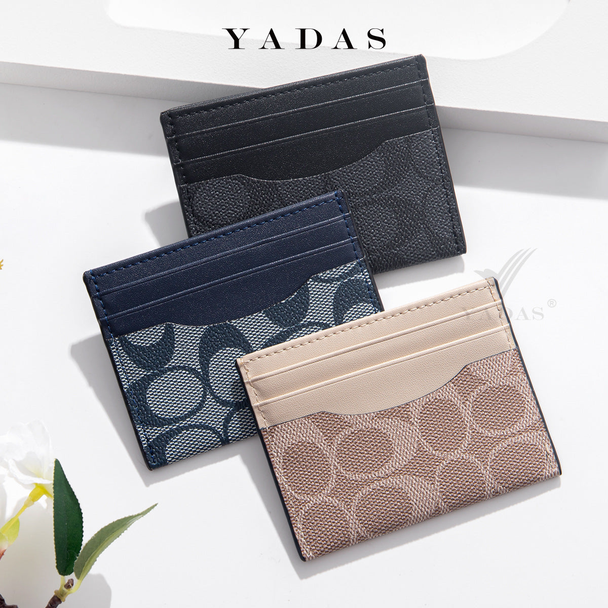 Zipper Oval Printing Aging Pattern Fashion Card Holder