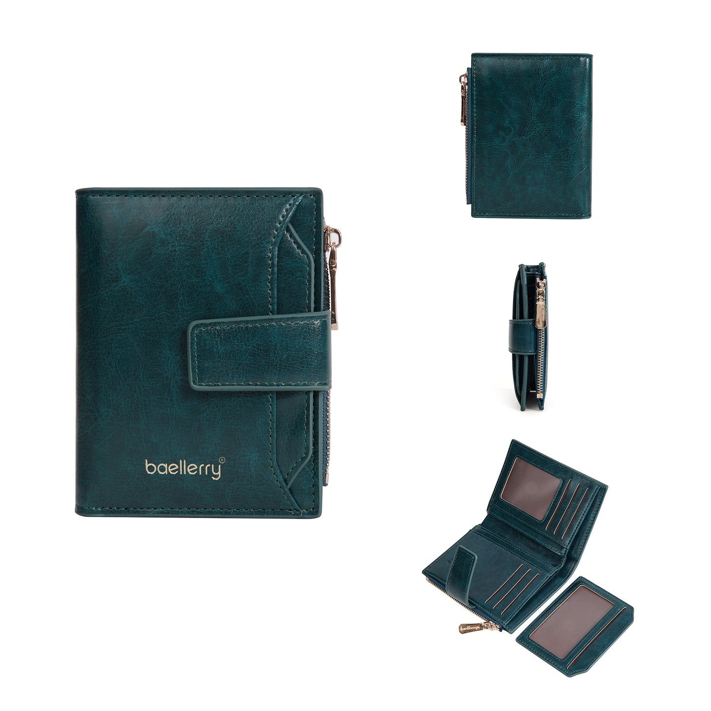 Women's Short Multiple Slots Snap Button Multifunctional Ladies Wallets