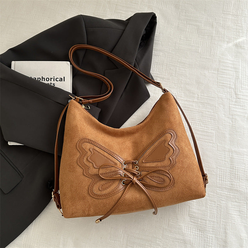 Women's Large Capacity Bow Retro Advanced Texture Tote Bags