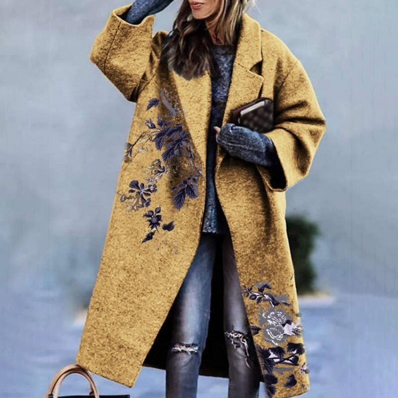Women's Autumn Long Sleeve Printed Turn-down Collar Clothing