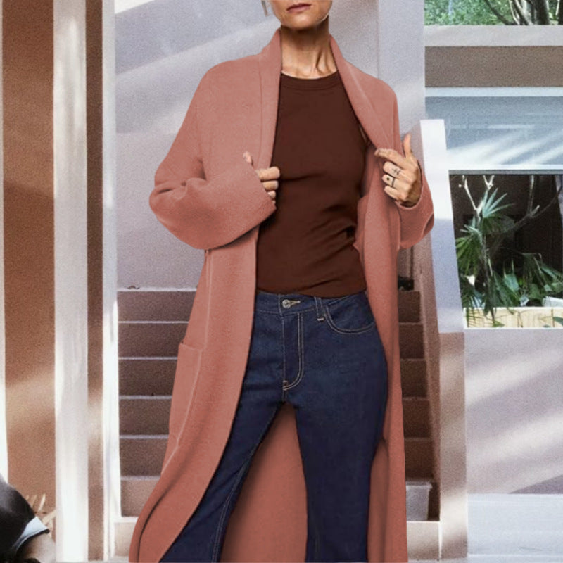 Women's Loose Large Mid-length Pocket For Knitwear