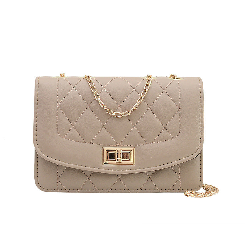 Women's Single Fashion Embroidery Thread Rhombus Street Shoulder Bags