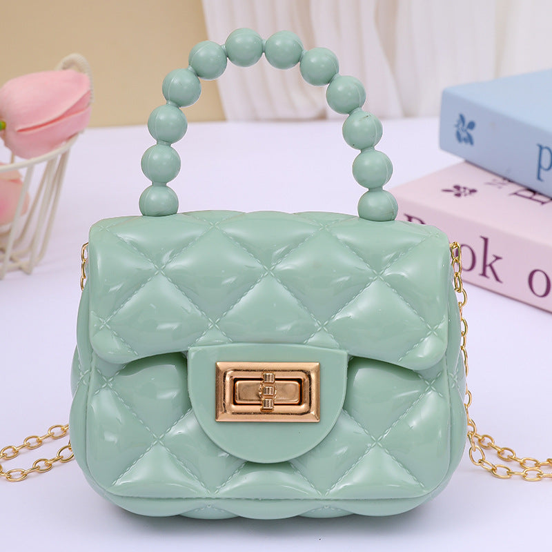 Women's Fashion Pearl Chain Portable Mini Gel Shoulder Bags