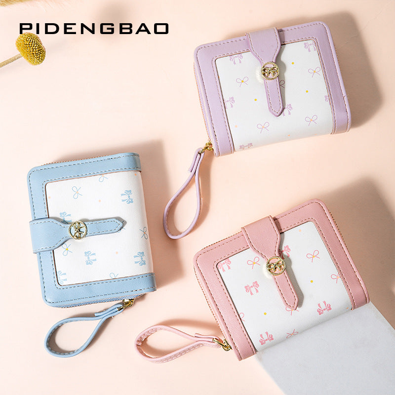 Women's Korean Bow Large Capacity For College Ladies Wallets