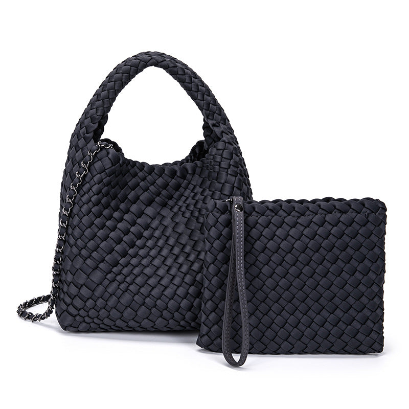 Women's Waterproof Diving Cloth Handmade Woven Portable Crossbody Bags