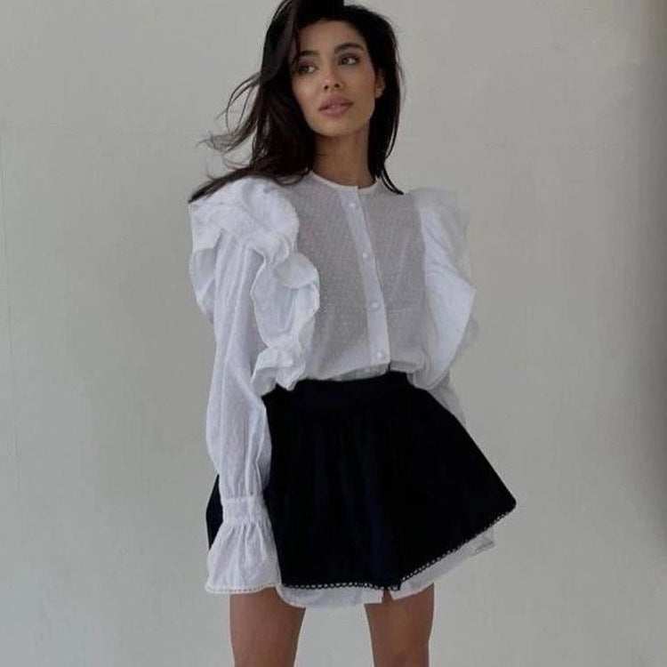 Women's Sleeve Shirt Dress For French Minority Matching Dresses