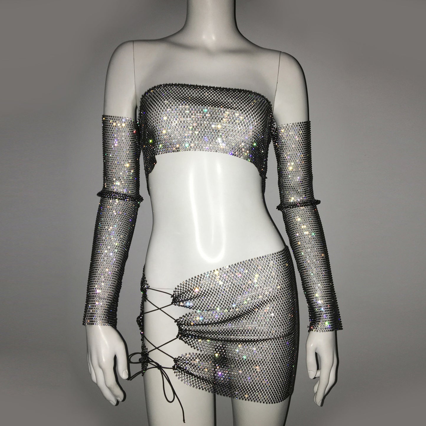 Women's Design Rhinestone Mesh Hot Fashion Nightclub Suits