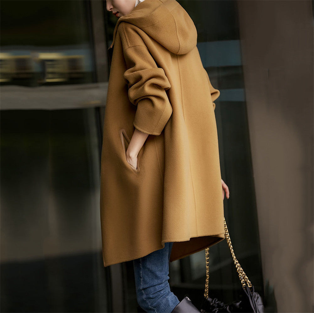 Women's Hooded Long Sleeve Casual Solid Color Coats
