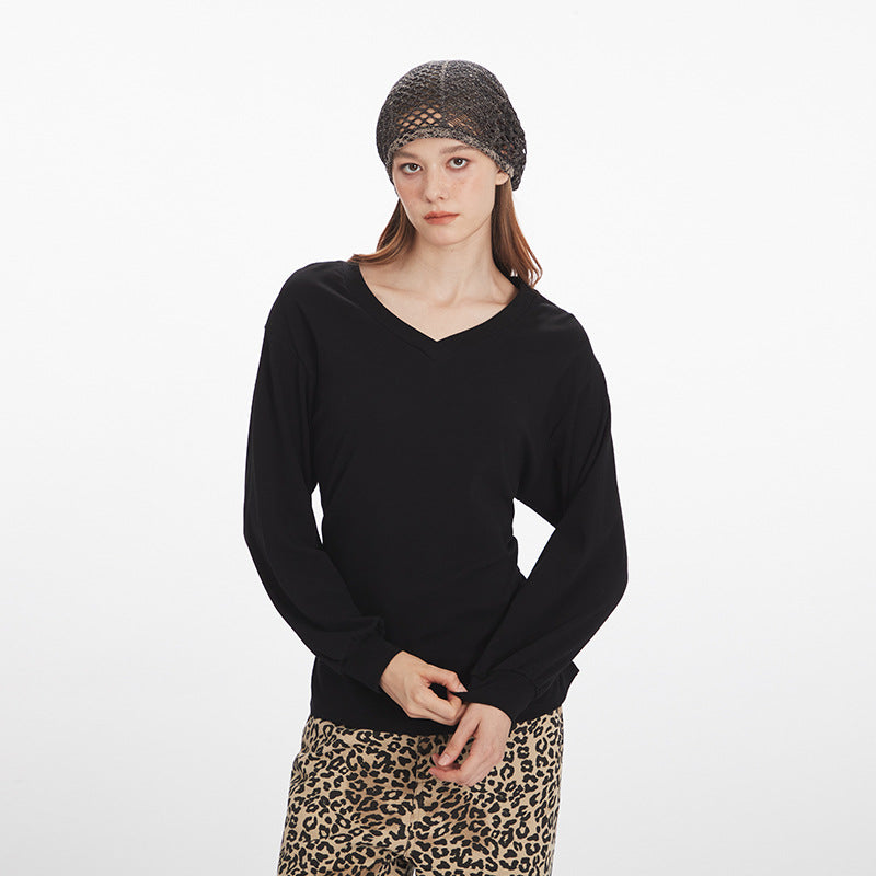 Women's Design Sense Long Sleeves T-shirt Advanced Blouses