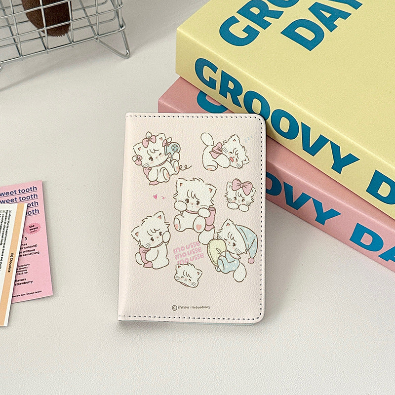 Cute Leather Overseas Passport Cover Storage Card Holder