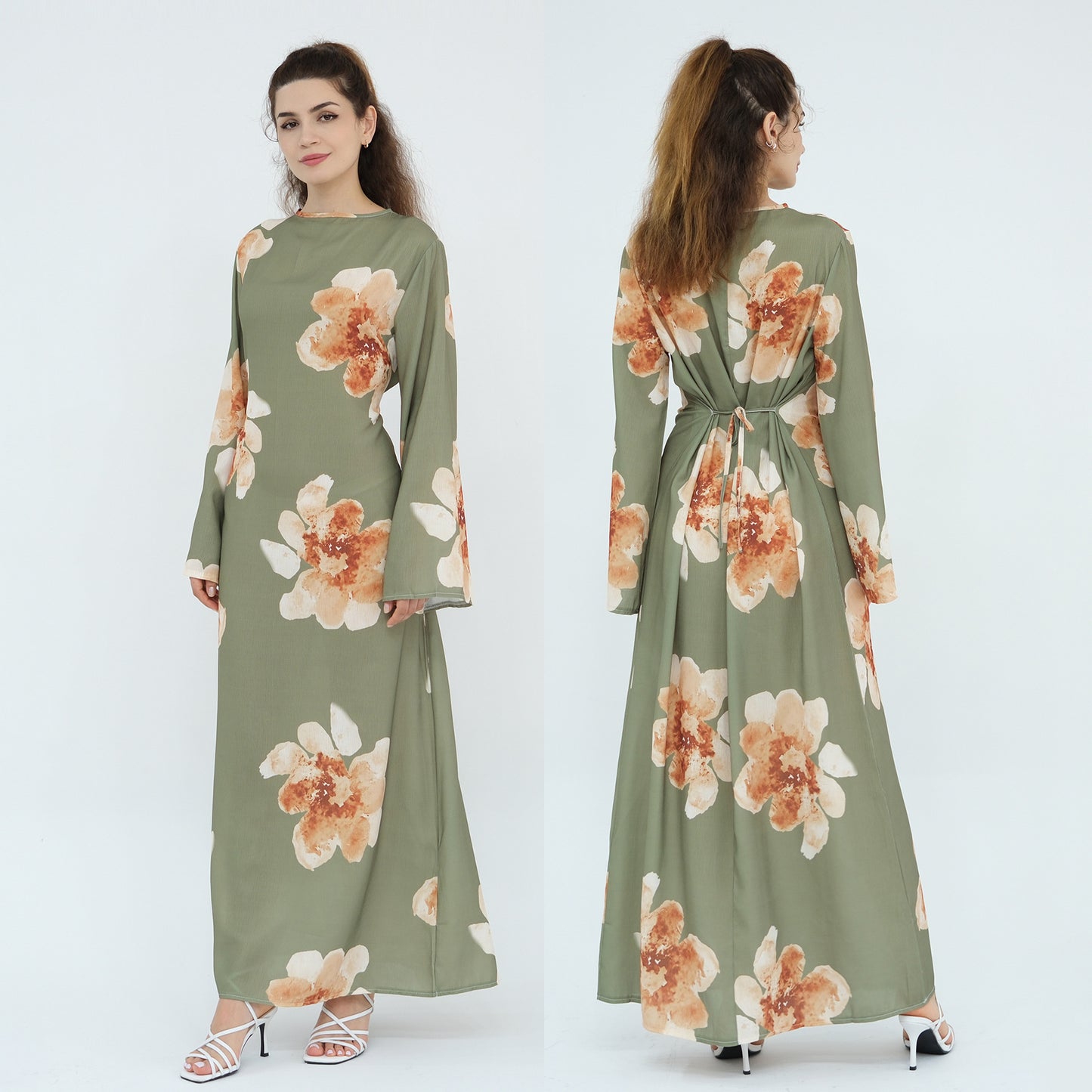 Beautiful Printed Dress Waist Ankle Print Dresses