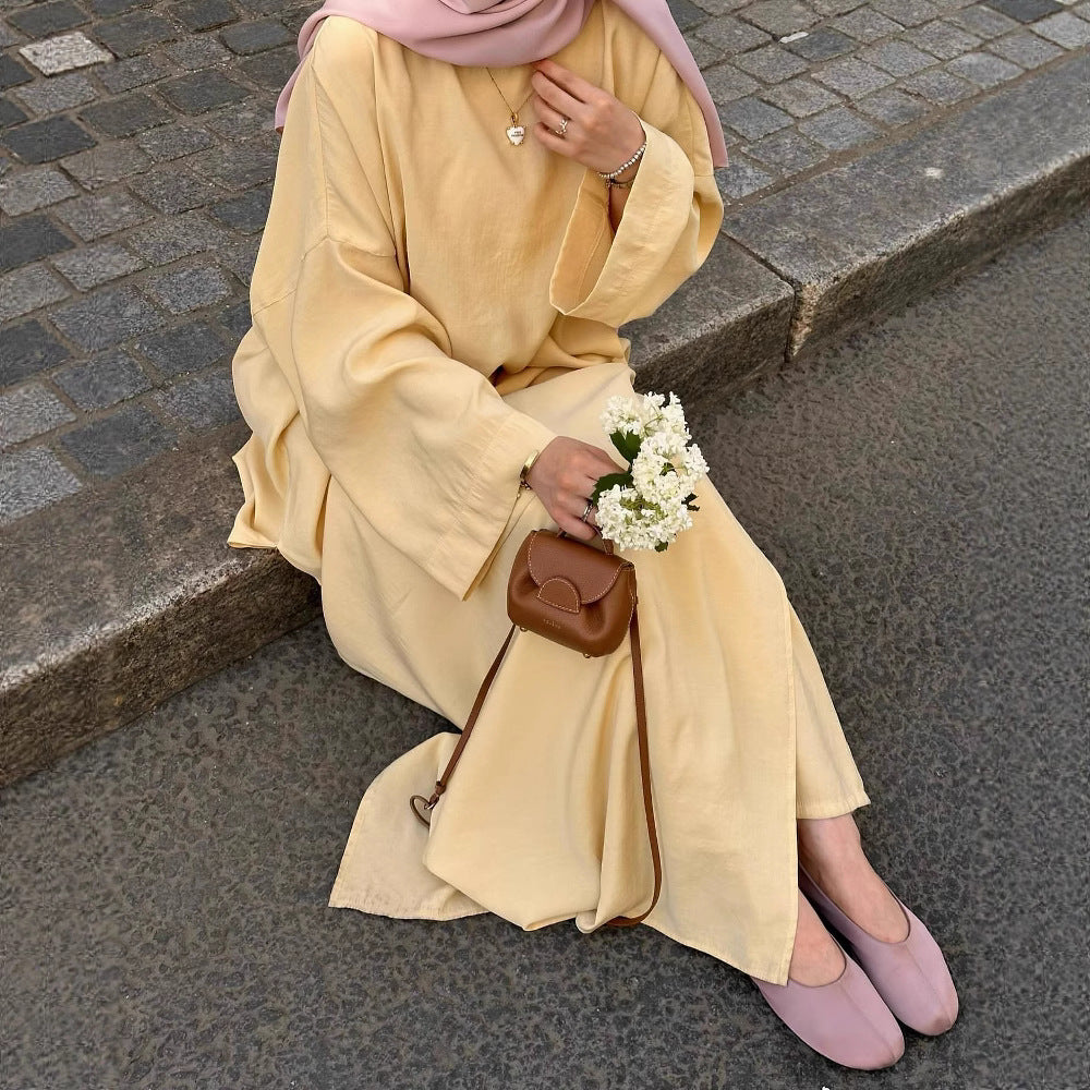 Women's Arabic Muslim Solid Color Robe Loose Suits