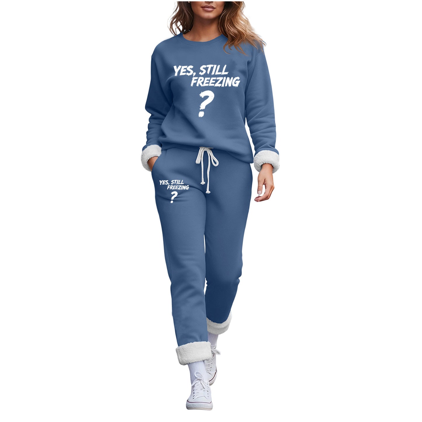 Trendy Fleece-lined Thermal Base Printing Series Women's Sweater, Sweater