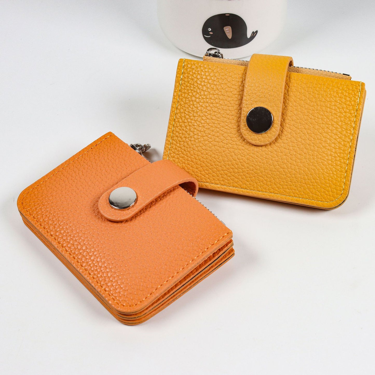 Simple Mini Lychee Pattern Fresh Zipper Card Holder