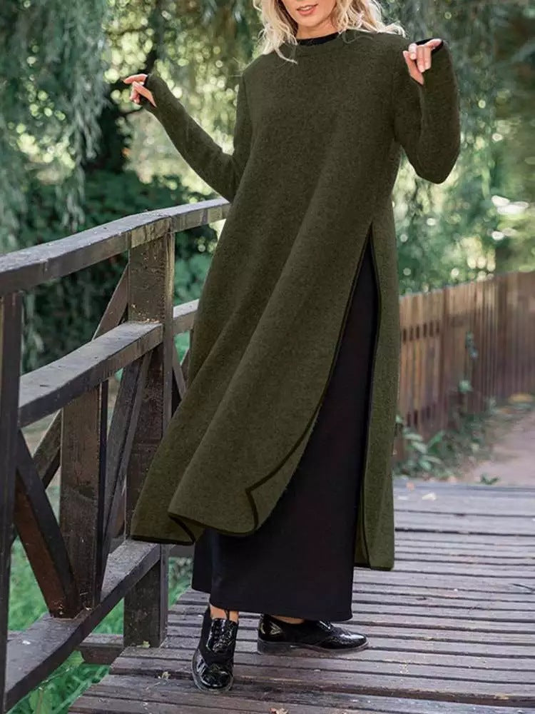 Autumn Loose Oversized Knit Lace Dress Brushed Women's Sweater, Sweater