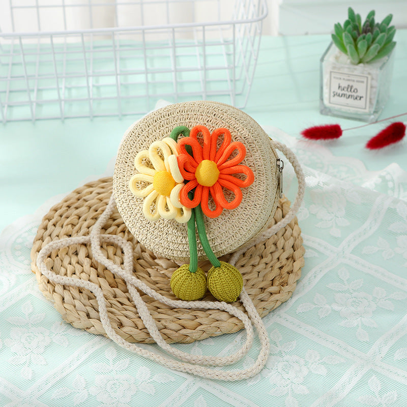 Women's & Children's Seaside Beach Weaving Straw Hat Pastoral Children's Coin Purse