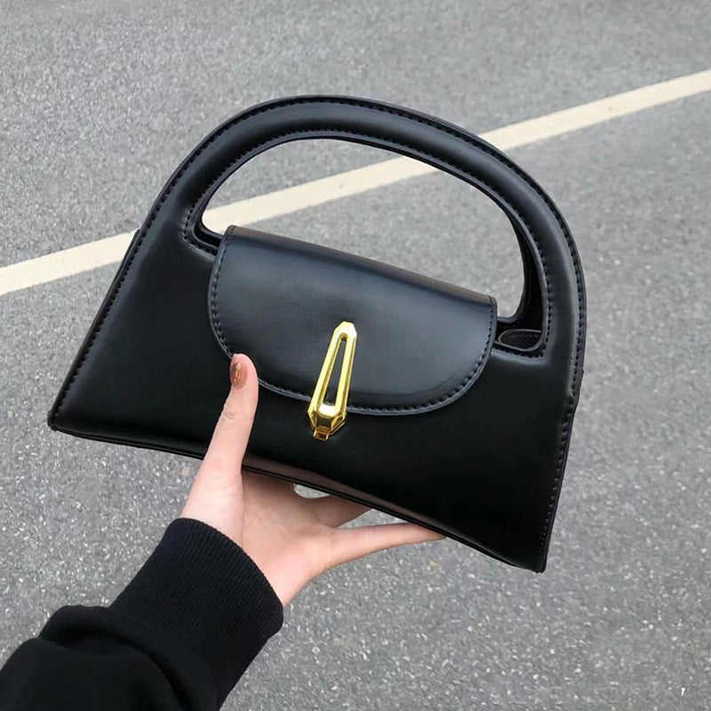 Women's High-grade Design Black Hand French Retro Handbags