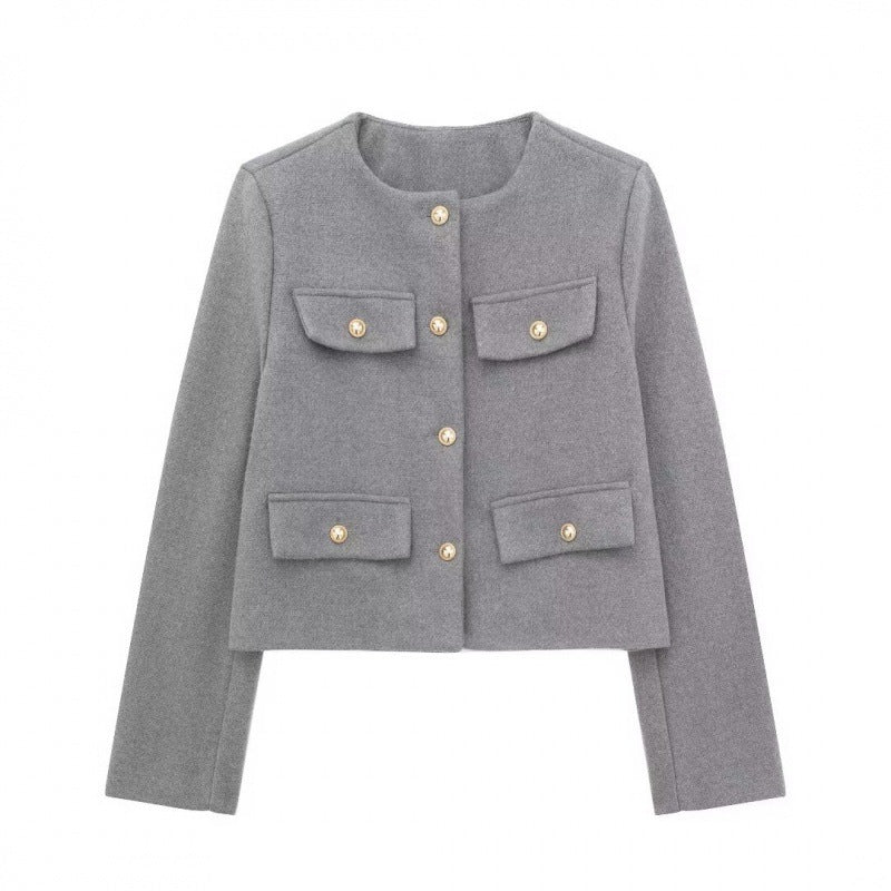 Women's Spring Street Fashion Casual Flip Trim Coats