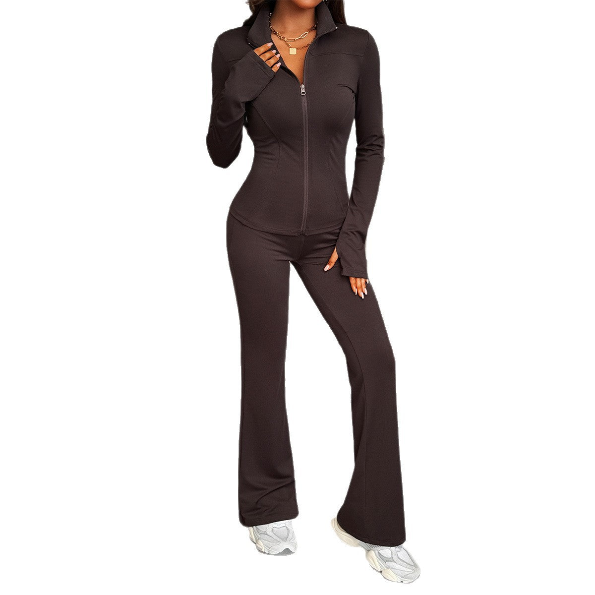 Women's Comfortable Sports Zipper T-shirt Yoga Suits