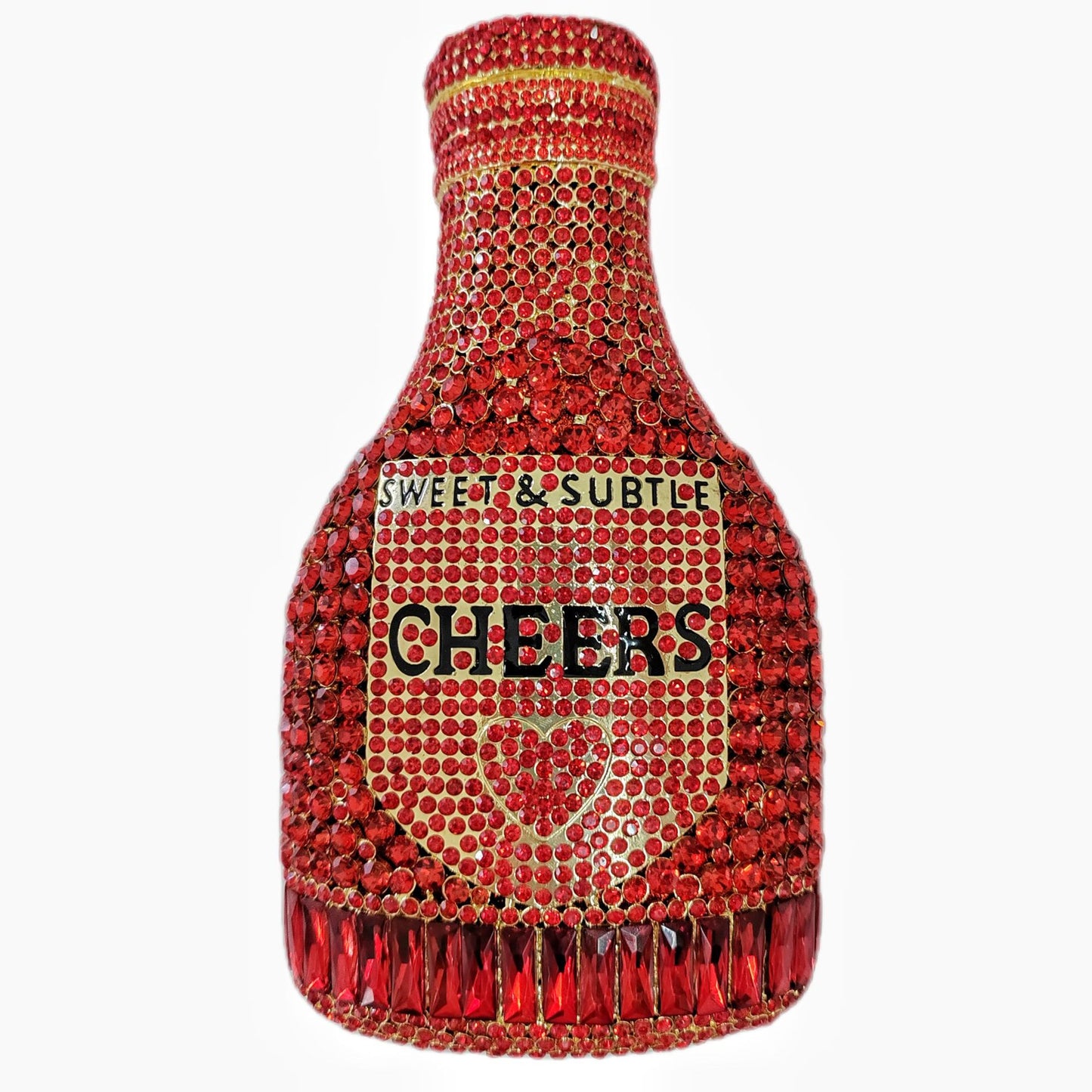 Women's Champagne Bottle Hollow Jeweled Dinner Banquet Evening Bags