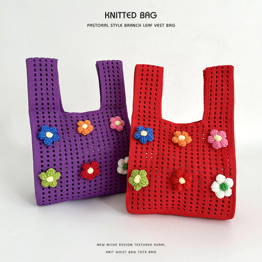 Women's Knitted Wool Version Versatile Hand Carrying Handbags