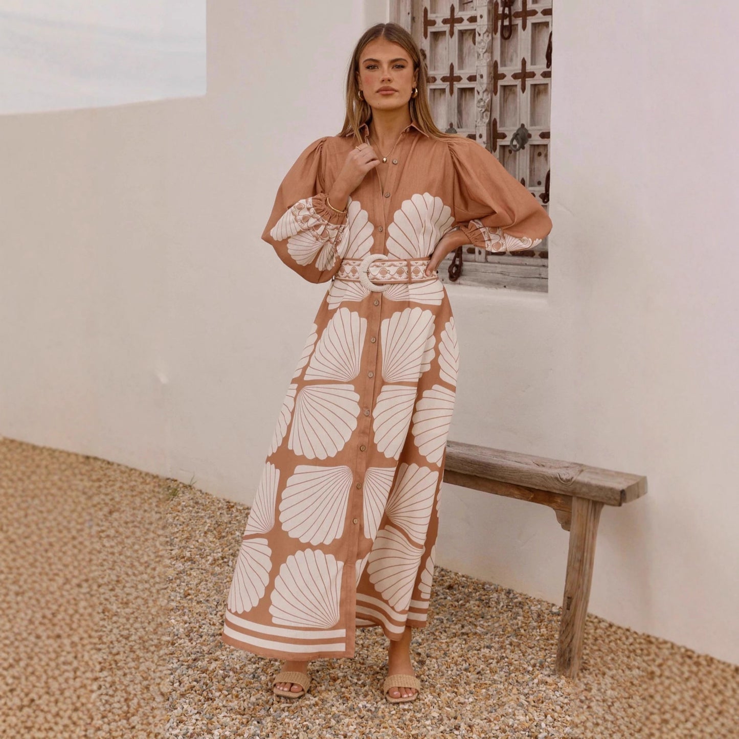 Beautiful Casual Fashion Linen Printed Elegant Dress