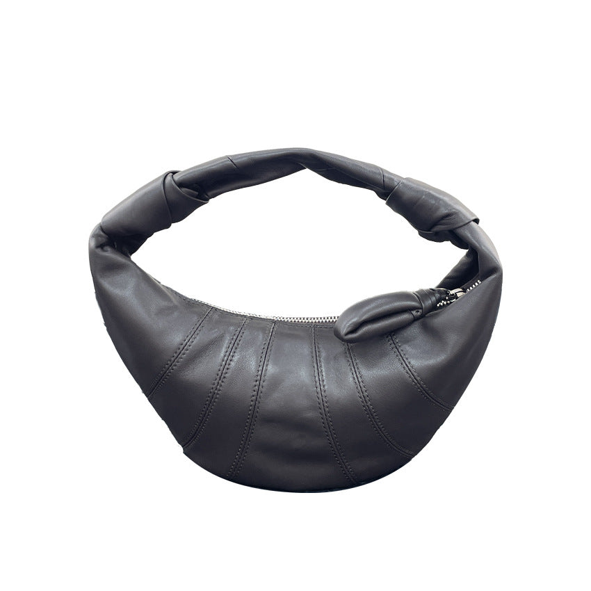 Light Luxury Leather Mini Sheepskin Croissant Handbags