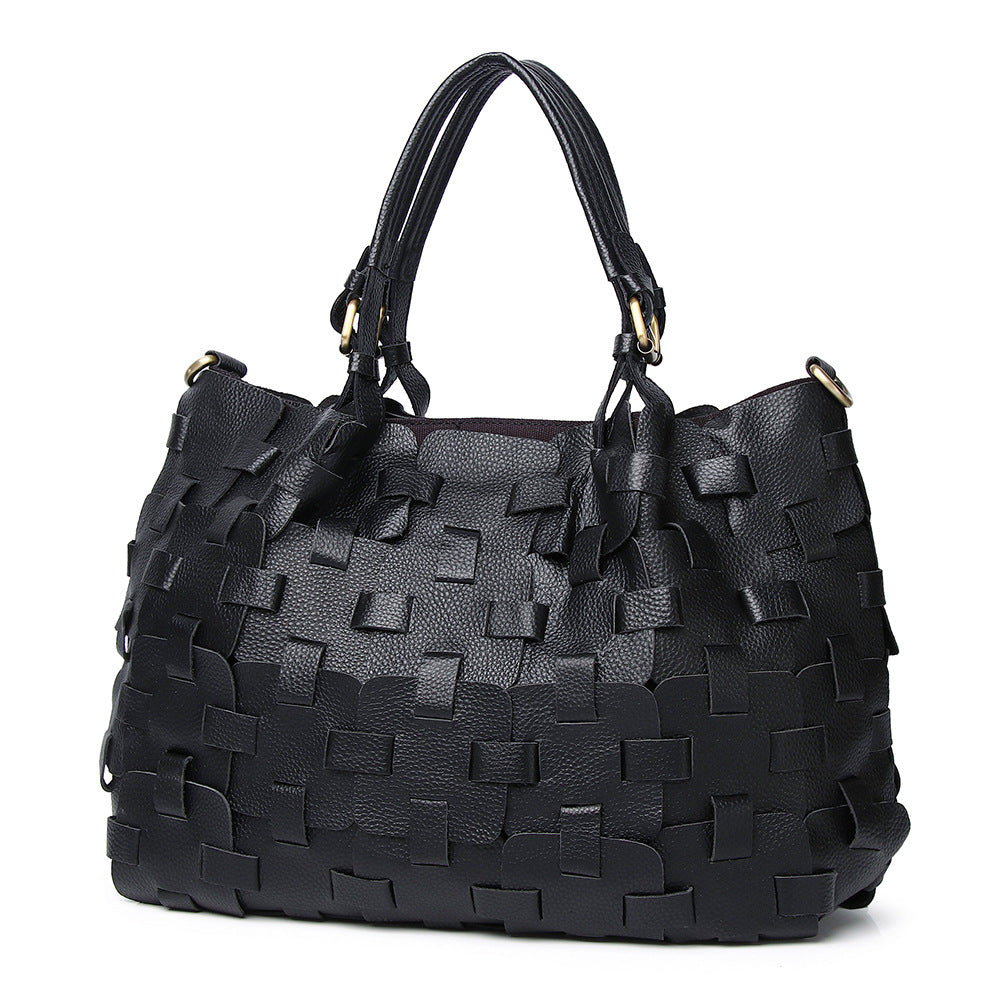 Genuine Leather Cowhide Ethnic Style Color Handbags