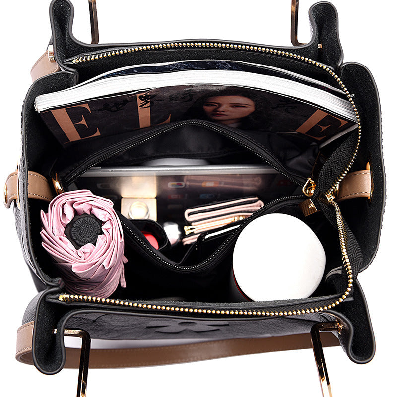 Women's Sense Fashion Embossing Large Capacity Handbags