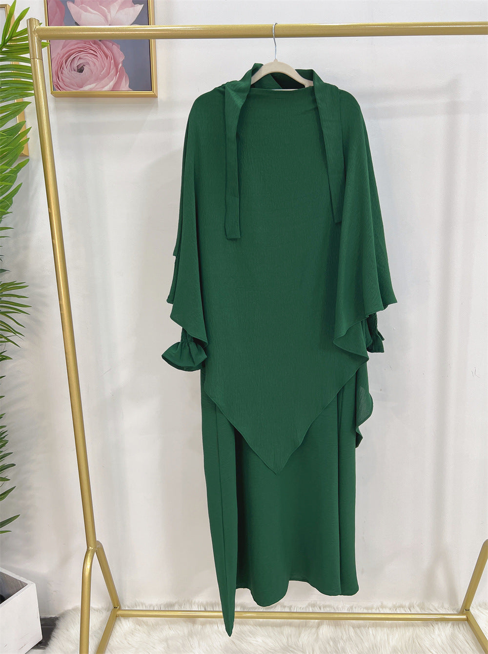 Turkey Solid Color Dress With Headscarf Dresses