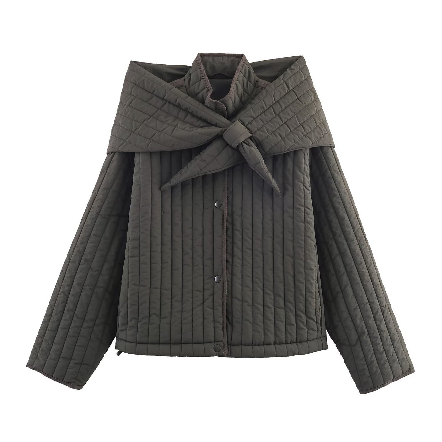 Women's Fashion Casual Detachable Scarf Cotton Coats