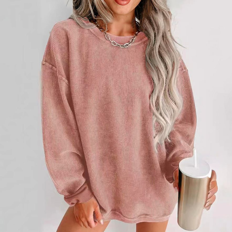 Women's Pullover Loose Round Neck Fashion Long-sleeved Sweaters