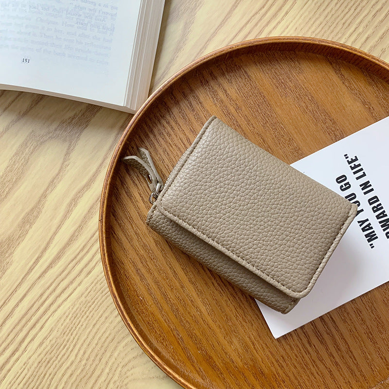 Women's Simple Short Folding High Sense Three-fold Ladies Wallets