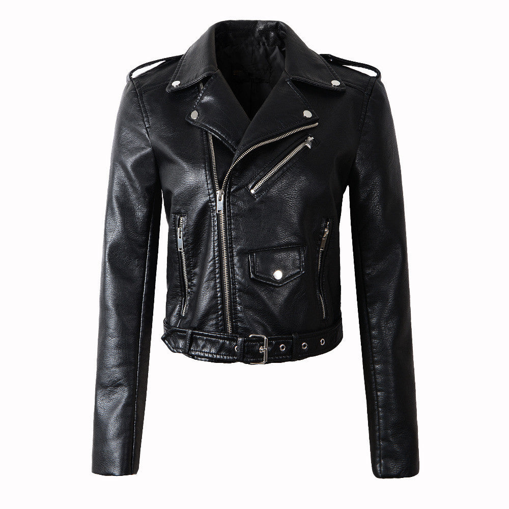 Women's Leather Korean Slim Fit Lady Fashion Jackets