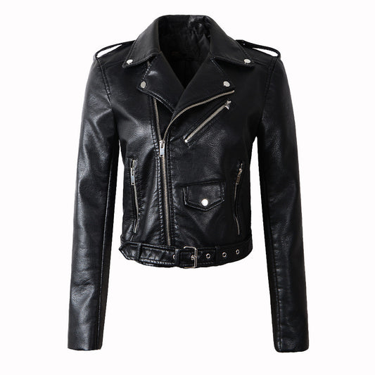 Women's Leather Korean Slim Fit Lady Fashion Jackets