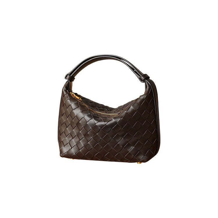 Women's Leather Soft Sheepskin Woven Elegant Commuter Handbags