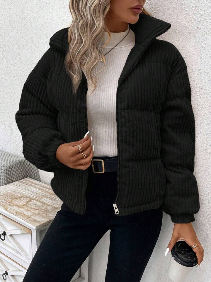 Women's Stylish Corduroy Cotton Thickened Large Coats