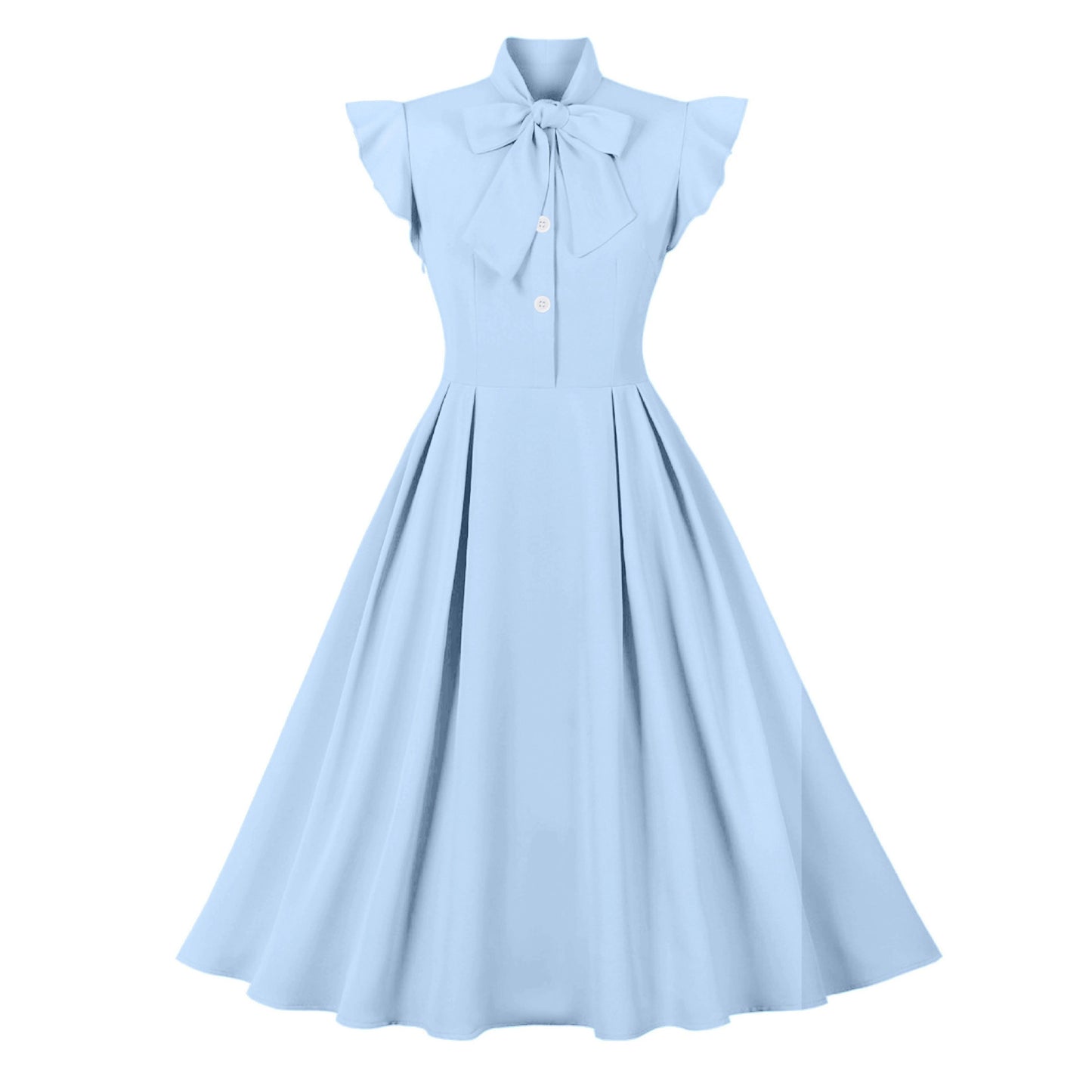 Women's Ruffle Sleeve Large Swing Retro Dress Dresses