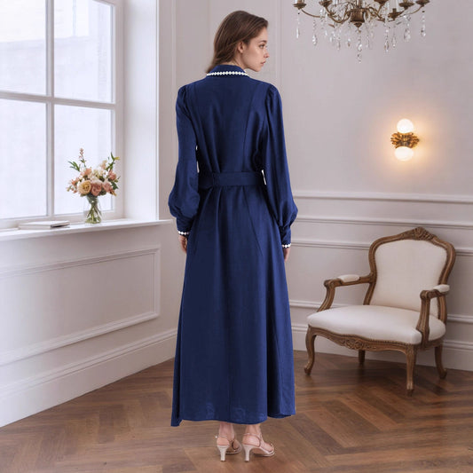 Collar Windbreaker Fashion Design Sleeve Metal Dresses